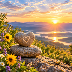 Heart Stone Over Golden Valley