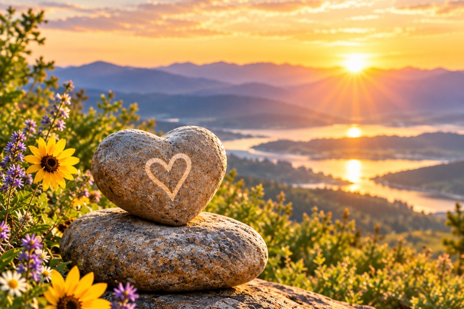 Heart Stone Over Golden Valley