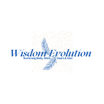 Wisdom evolution logo with feathers transparent background